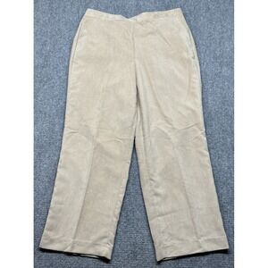 Alfred Dunner Pants Womens 16 Latte Beige Corduroy Classic Fit Solid Comfort New